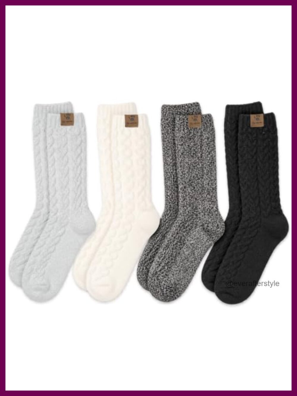 Super Soft Velvet Touch Calf Boot Socks 4 Pair Polyester Blend Warm